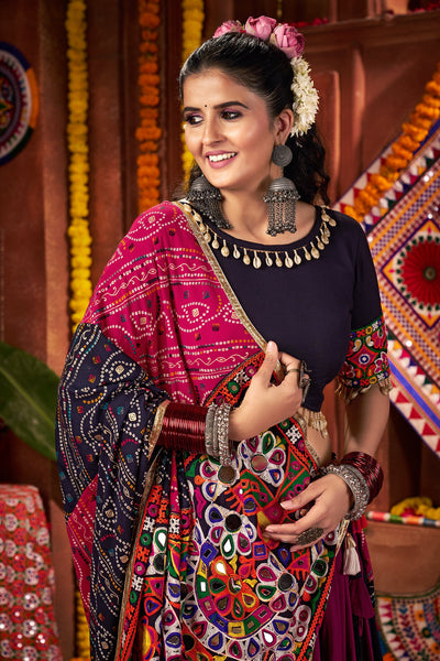 Navratri Designer Viscose Cotton thread embroidered with jacquard patch work lehenga choli (Copy) houseofpanchhi