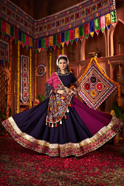 Navratri Designer Viscose Cotton thread embroidered with jacquard patch work lehenga choli (Copy) houseofpanchhi