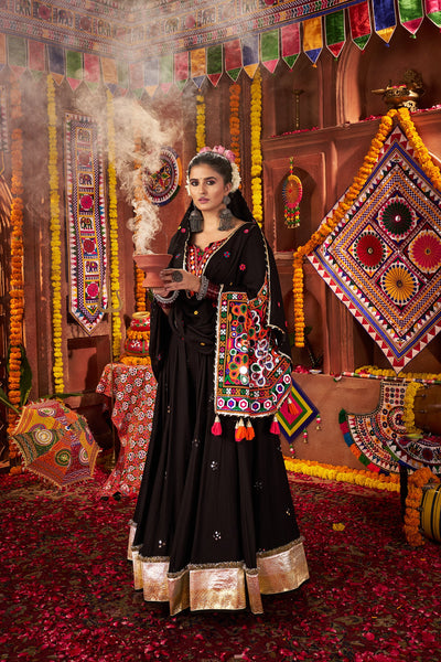 Green Colour Navratri Designer Hand Work Ready To Wear Lehenga Choli. (Copy) houseofpanchhi