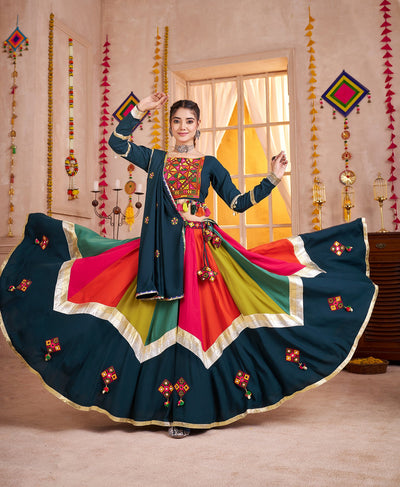 Viscose cotton thread embroidered with jacquard patch work Ready to wear lehenga choli. (Copy) houseofpanchhi