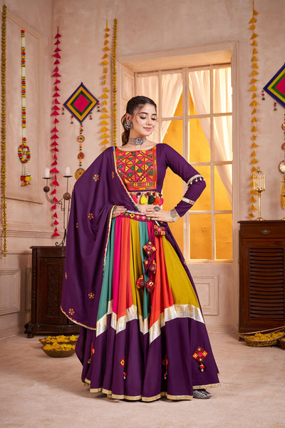 Viscose cotton thread embroidered with jacquard patch work Ready to wear lehenga choli. (Copy) houseofpanchhi
