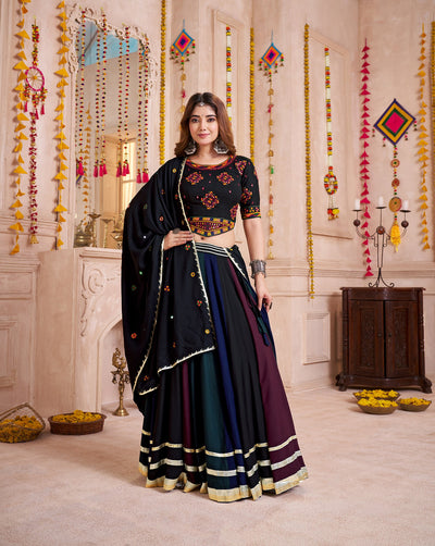 Multi Color Navratri Designer Kutchi work Ready To Wear Lehenga Choli houseofpanchhi