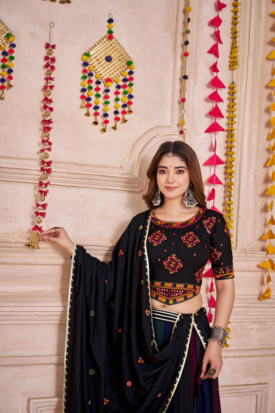 Multi Color Navratri Designer Kutchi work Ready To Wear Lehenga Choli houseofpanchhi