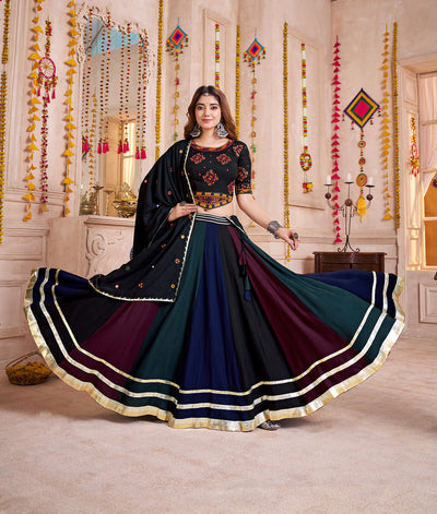 Multi Color Navratri Designer Kutchi work Ready To Wear Lehenga Choli houseofpanchhi
