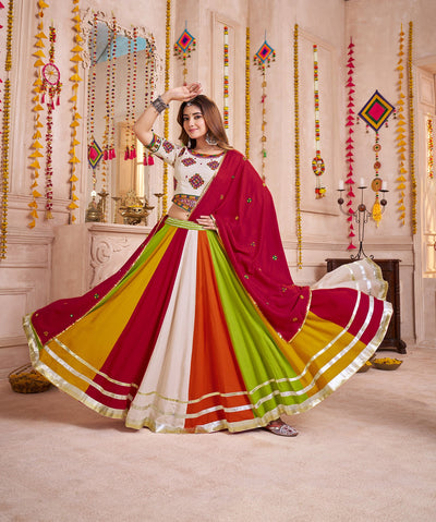 Multi Color Navratri Designer Kutchi work Ready To Wear Lehenga Choli houseofpanchhi