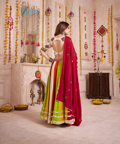 Multi Color Navratri Designer Kutchi work Ready To Wear Lehenga Choli houseofpanchhi