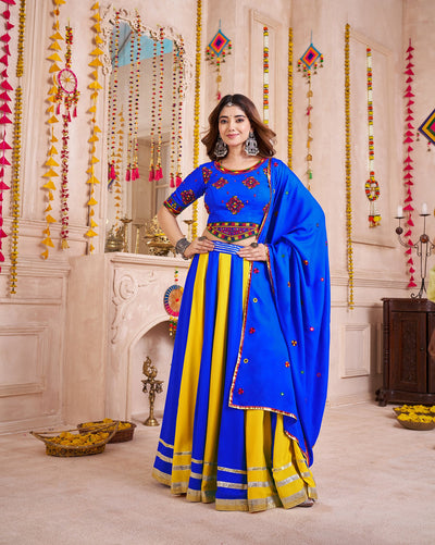 Multi Color Navratri Designer Kutchi work Ready To Wear Lehenga Choli houseofpanchhi