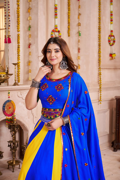 Multi Color Navratri Designer Kutchi work Ready To Wear Lehenga Choli houseofpanchhi