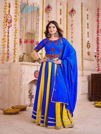 Multi Color Navratri Designer Kutchi work Ready To Wear Lehenga Choli houseofpanchhi