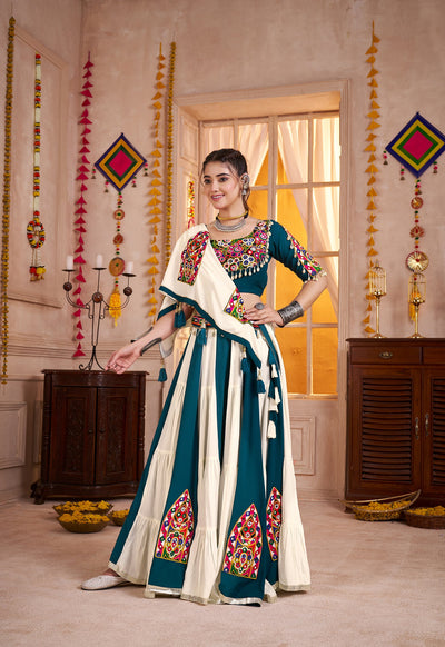 Multi Color Navratri Designer Kutchi work Ready To Wear Lehenga Choli (Copy) houseofpanchhi
