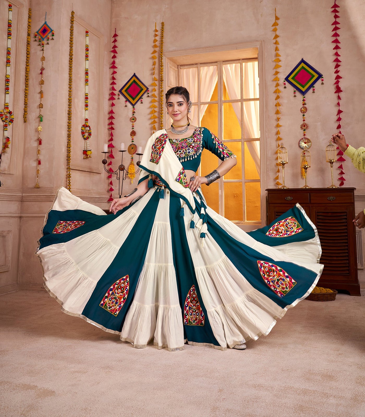 Multi Color Navratri Designer Kutchi work Ready To Wear Lehenga Choli (Copy) houseofpanchhi