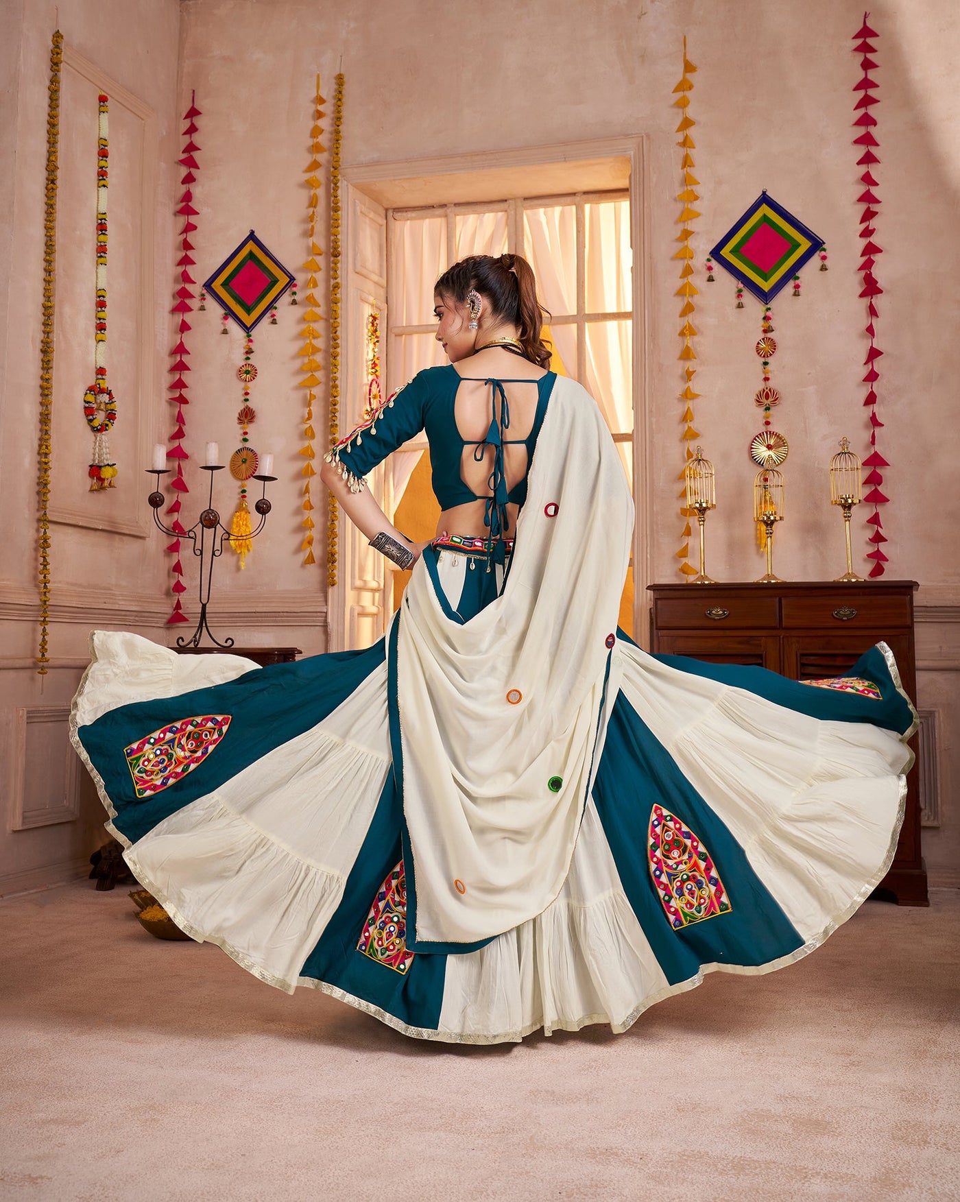 Multi Color Navratri Designer Kutchi work Ready To Wear Lehenga Choli (Copy) houseofpanchhi