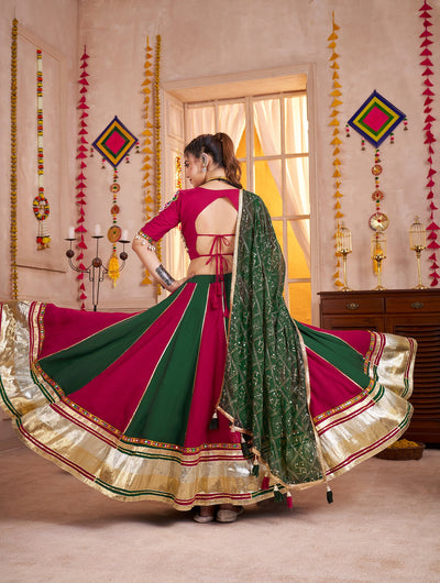 White and Teal Navratri Designer Kutchi work Ready To Wear Lehenga Choli houseofpanchhi