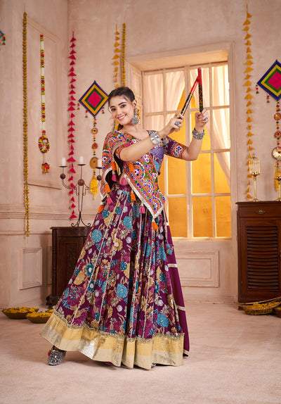 Navratri Designer print with katchi work Ready To Wear Lehenga Choli houseofpanchhi