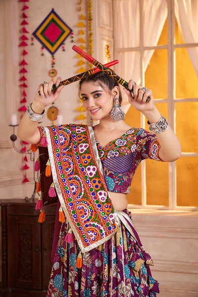 Navratri Designer print with katchi work Ready To Wear Lehenga Choli houseofpanchhi