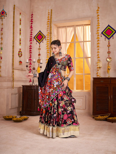 Navratri Designer print with katchi work Ready To Wear Lehenga Choli houseofpanchhi