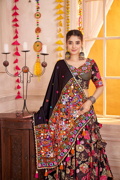 Navratri Designer print with katchi work Ready To Wear Lehenga Choli houseofpanchhi