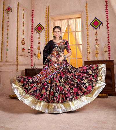 Navratri Designer print with katchi work Ready To Wear Lehenga Choli houseofpanchhi