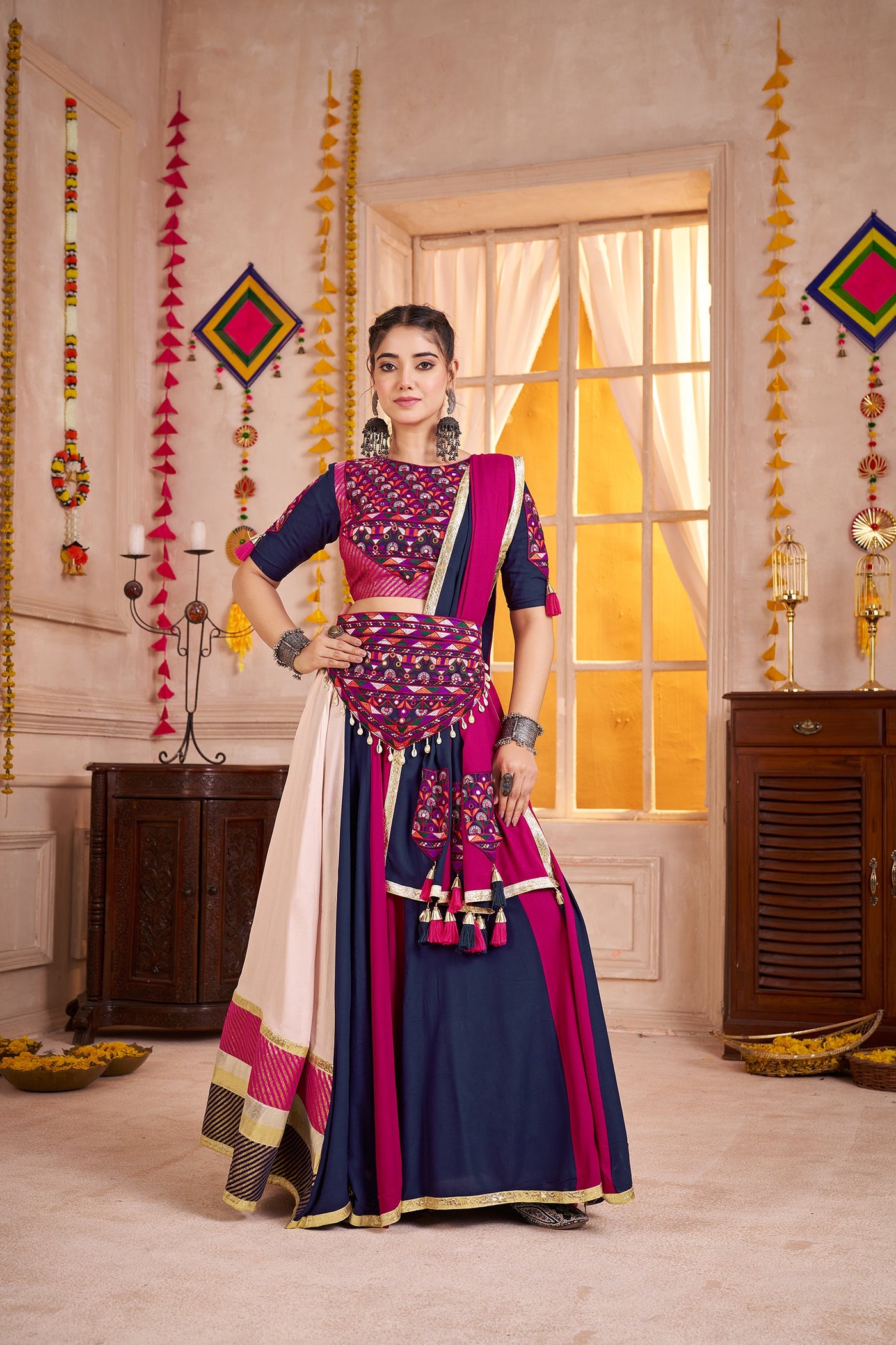 Navratri Designer print with katchi work Ready To Wear Lehenga Choli (Copy) houseofpanchhi