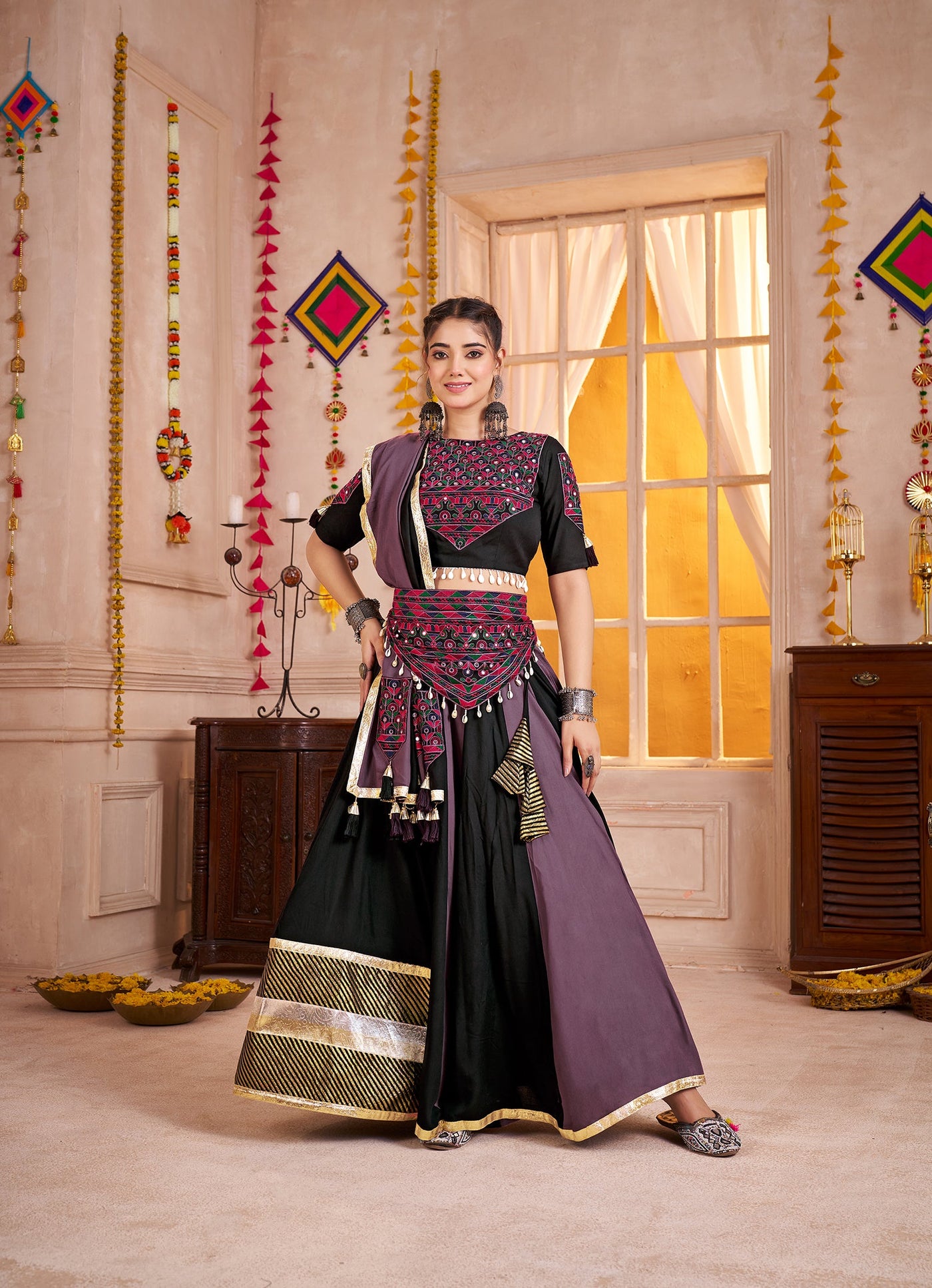 Navratri Designer print with katchi work Ready To Wear Lehenga Choli (Copy) houseofpanchhi