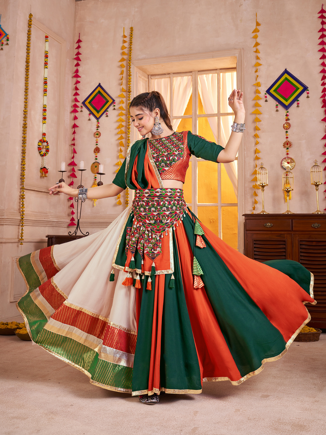 Navratri Designer Katchi work Ready To Wear Lehenga Choli houseofpanchhi