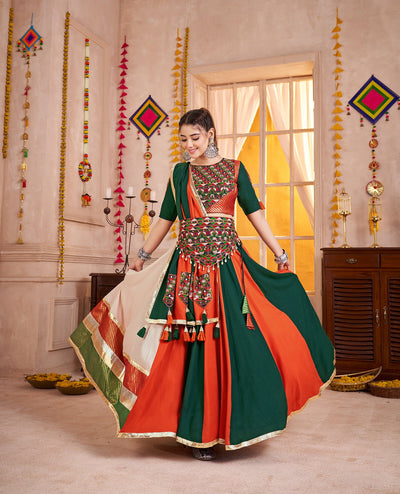 Navratri Designer print with katchi work Ready To Wear Lehenga Choli (Copy) houseofpanchhi