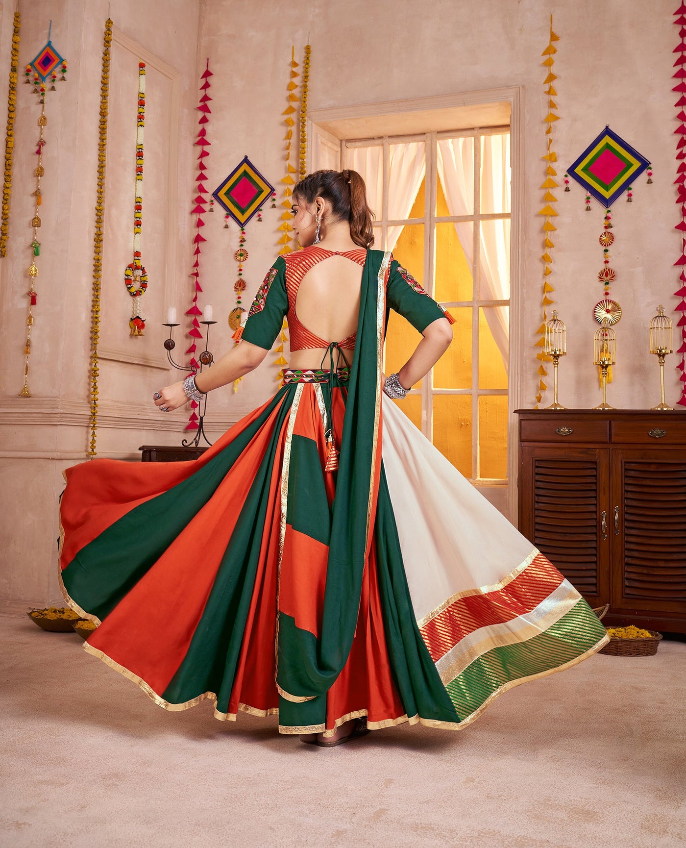 Navratri Designer print with katchi work Ready To Wear Lehenga Choli (Copy) houseofpanchhi