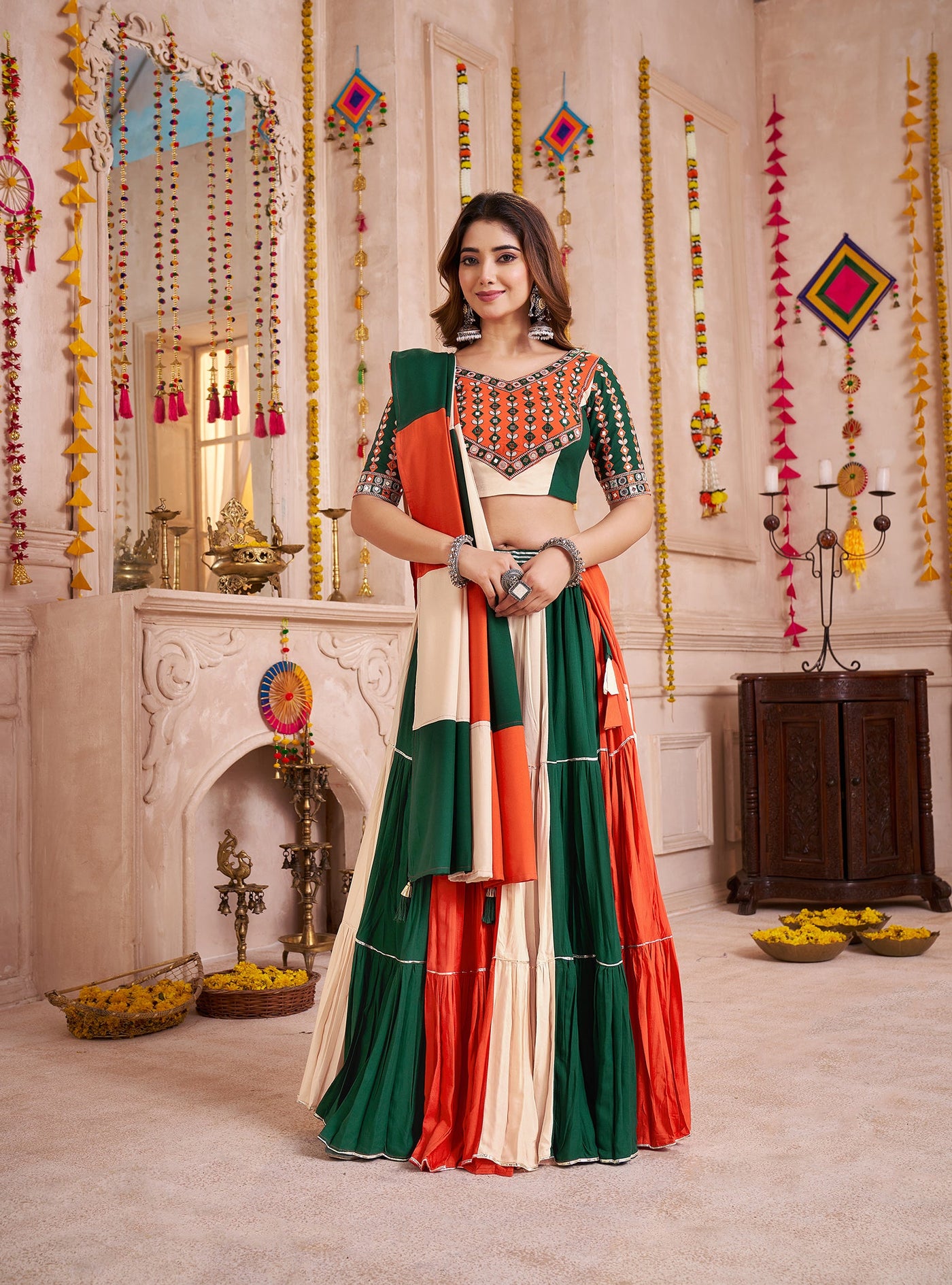 Navratri Designer Katchi work Ready To Wear Lehenga Choli houseofpanchhi