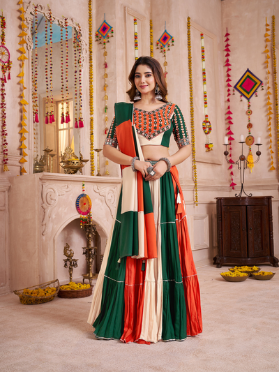 Multi Color Navratri Designer Katchi work Ready To Wear Lehenga Choli houseofpanchhi