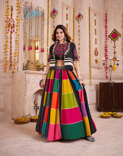 Multi Color Navratri Designer Katchi work Ready To Wear Lehenga Choli (Copy) houseofpanchhi