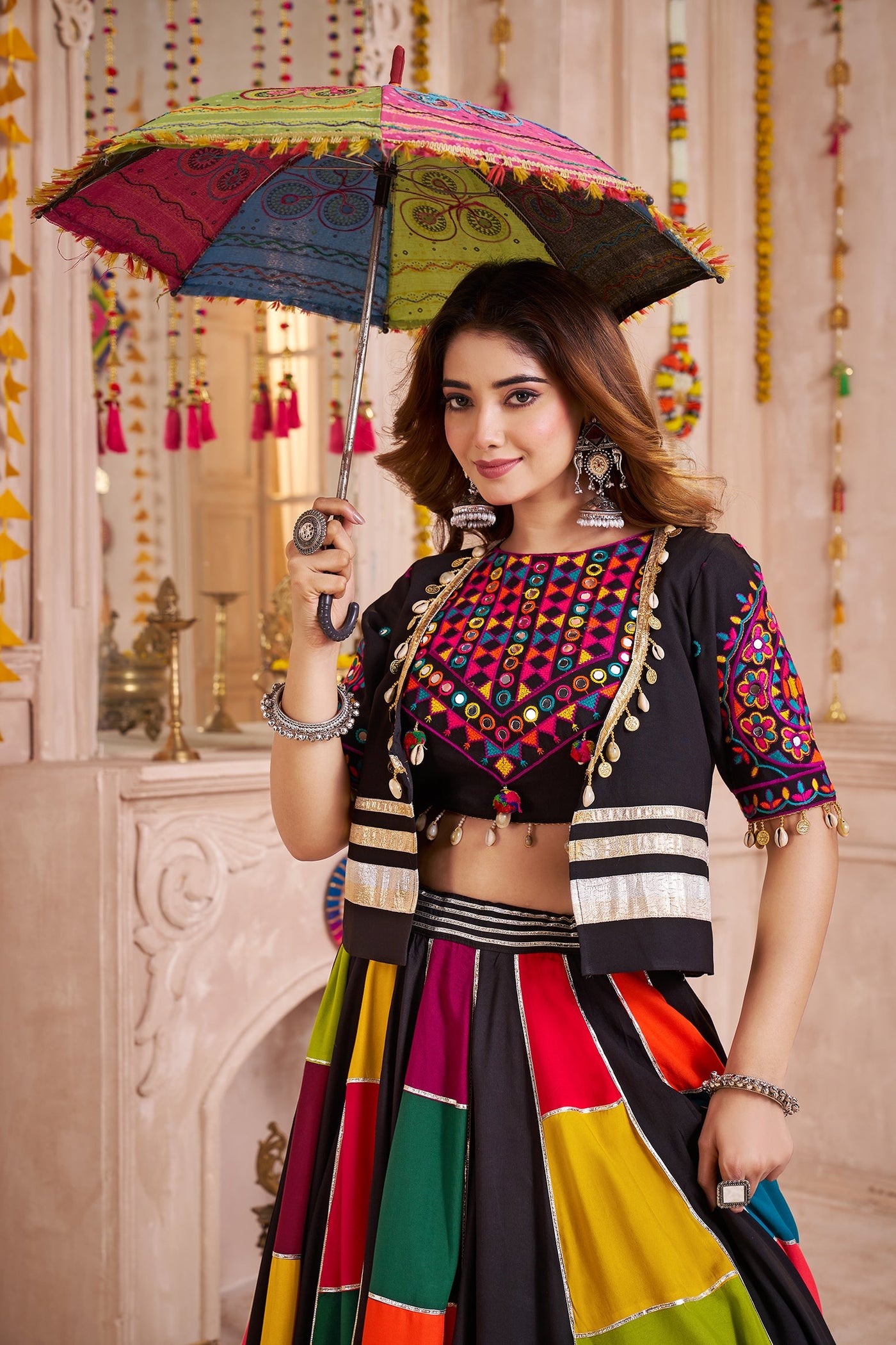 Multi Color Navratri Designer Katchi work Ready To Wear Lehenga Choli (Copy) houseofpanchhi