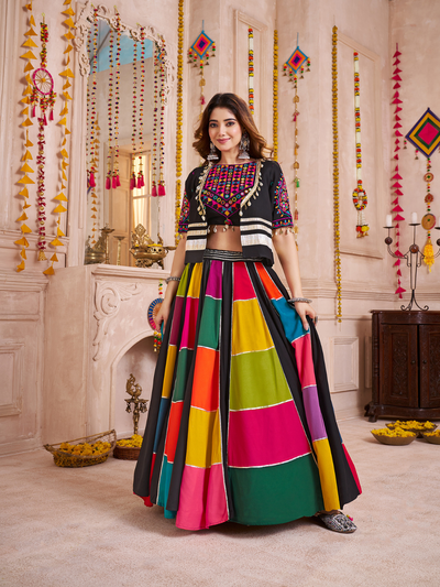 Multi Color Navratri Designer Ready To Wear Lehenga Choli with jacket houseofpanchhi