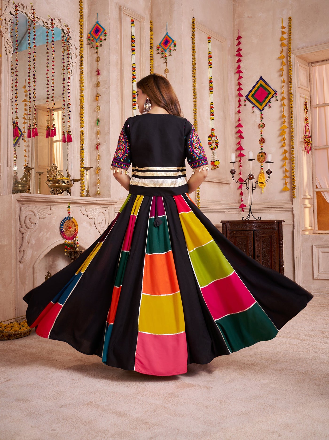 Multi Color Navratri Designer Katchi work Ready To Wear Lehenga Choli (Copy) houseofpanchhi