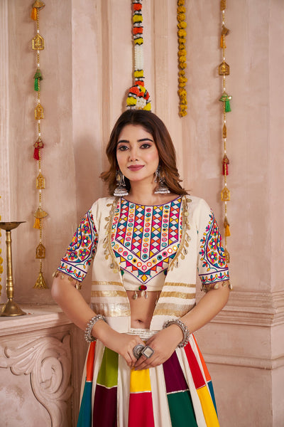 Multi Color Navratri Designer Katchi work Ready To Wear Lehenga Choli (Copy) houseofpanchhi