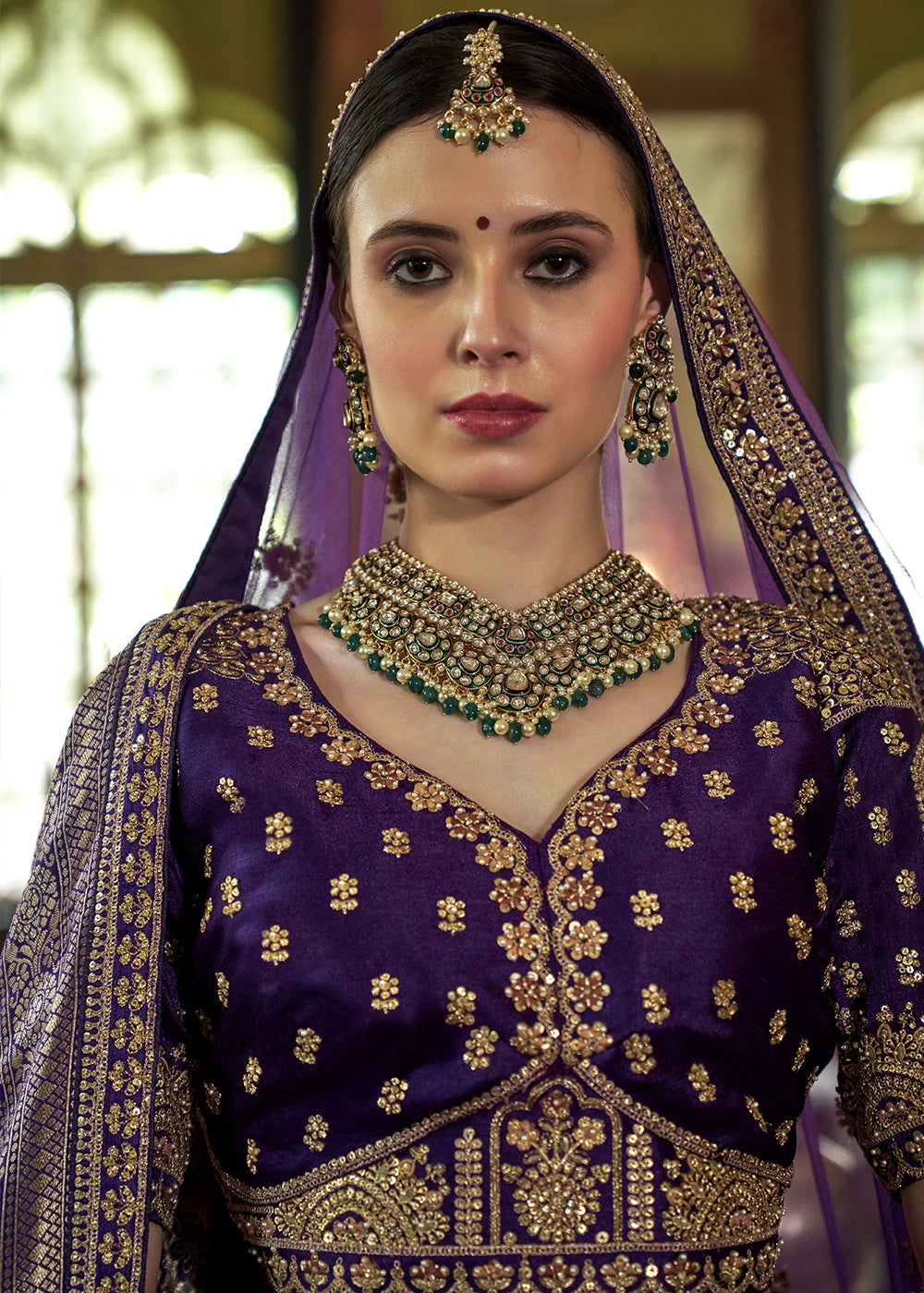 Silk With  Embroidery, Sequence, Thread, Pearl & Zari Weaving Work Bridal Semi Stitched Lehenga House of Panchhi