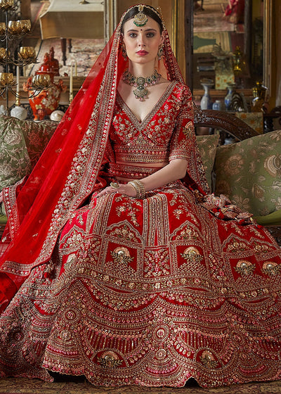 Pink Embroidery, Sequence, Thread, Pearl & Zari Weaving Work Bridal Semi Stitched Lehenga (Copy) (Copy) House of Panchhi