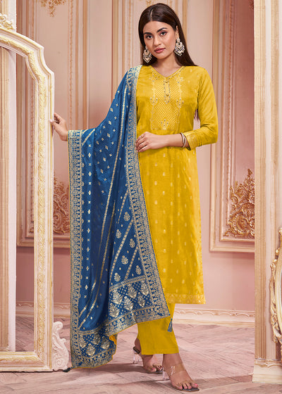 Dola Jacquard Fabric Jacquard work Ready to wear Salwar & Kurta Set