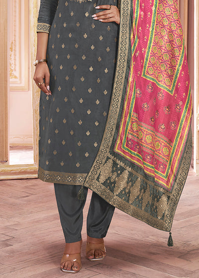 Dola Jacquard Fabric Jacquard work Ready to wear Salwar & Kurta Set