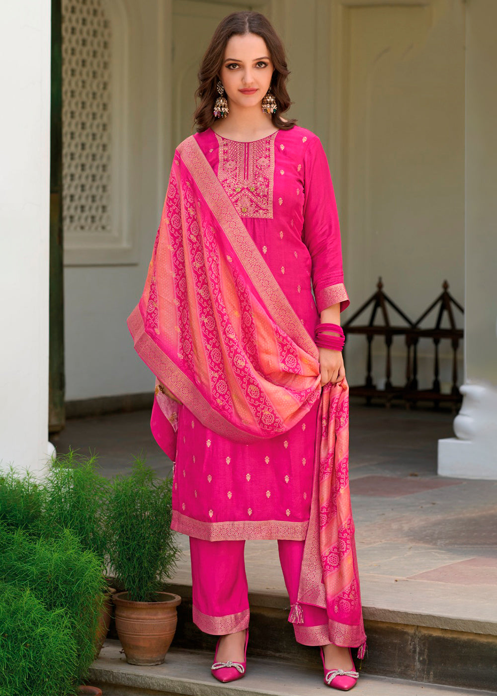Dola Silk Fabric Ready to wear Salwar & Kurta Set