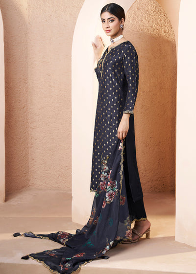 Dola Silk Fabric applique patch work Ready to wear Salwar & Kurta Set