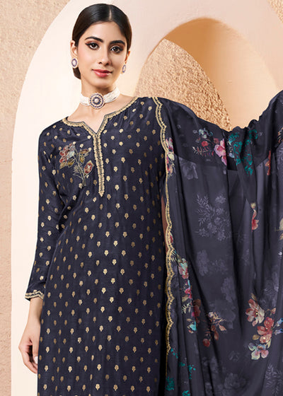 Dola Silk Fabric applique patch work Ready to wear Salwar & Kurta Set