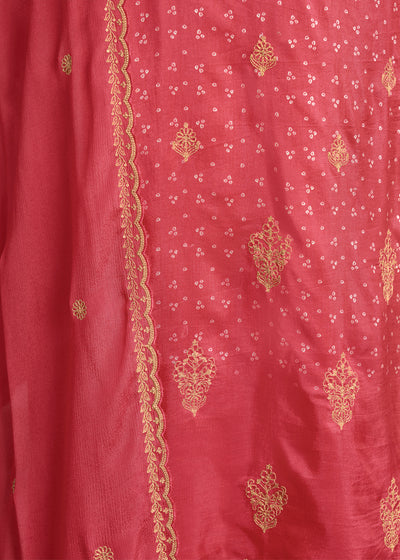 Dola Silk Fabric Bandhni Print & Zari Work Ready to wear Salwar & Kurta Set