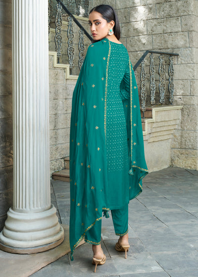 Dola Silk Fabric Bandhni Print & Zari Work Ready to wear Salwar & Kurta Set