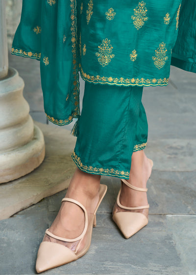 Dola Silk Fabric Bandhni Print & Zari Work Ready to wear Salwar & Kurta Set