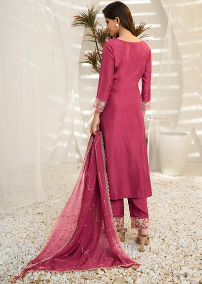 Dola Silk Fabric Designer Beaded Hand Work Ready to wear Salwar & Kurta SeT