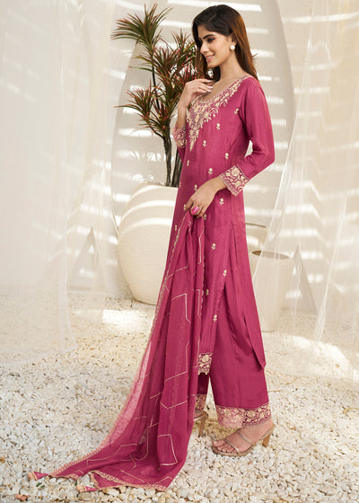 Dola Silk Fabric Designer Beaded Hand Work Ready to wear Salwar & Kurta SeT