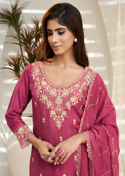 Dola Silk Fabric Designer Beaded Hand Work Ready to wear Salwar & Kurta SeT