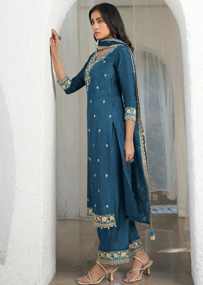 Dola Silk Fabric Designer Beaded Hand Work Ready to wear Salwar & Kurta SeT