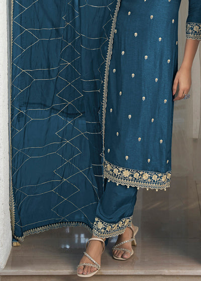 Dola Silk Fabric Designer Beaded Hand Work Ready to wear Salwar & Kurta SeT