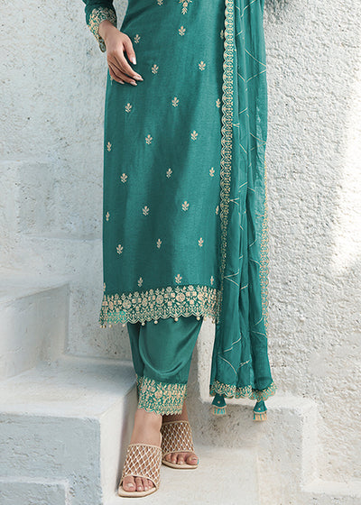 Dola Silk Fabric Designer Beaded Hand Work Ready to wear Salwar & Kurta SeT